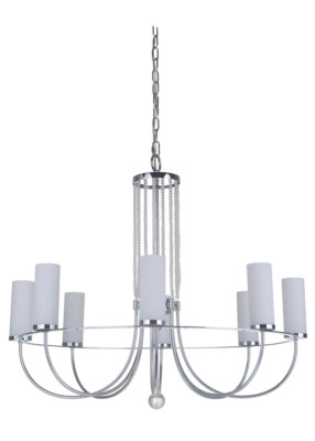 Craftmade Cascade 8 Light Chandelier Chrome Finish Glass and Crystal