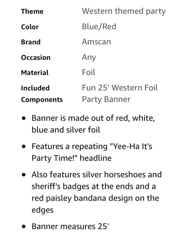 Западный ковбой ферма вечеринки украшение печать вымпел флаг баннер 25 футов - Изображение 2 из 2