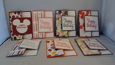 Stampin up card kit of 4 "Happy Birthday" cards - 12A - Pick your color