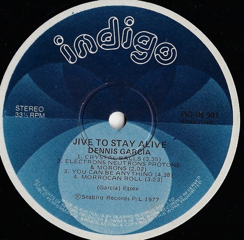 DENNIS GARCIA jive to stay alive AUSSIE INDIGO LP_original 1977 ELECTRO synth - Foto 6 di 6