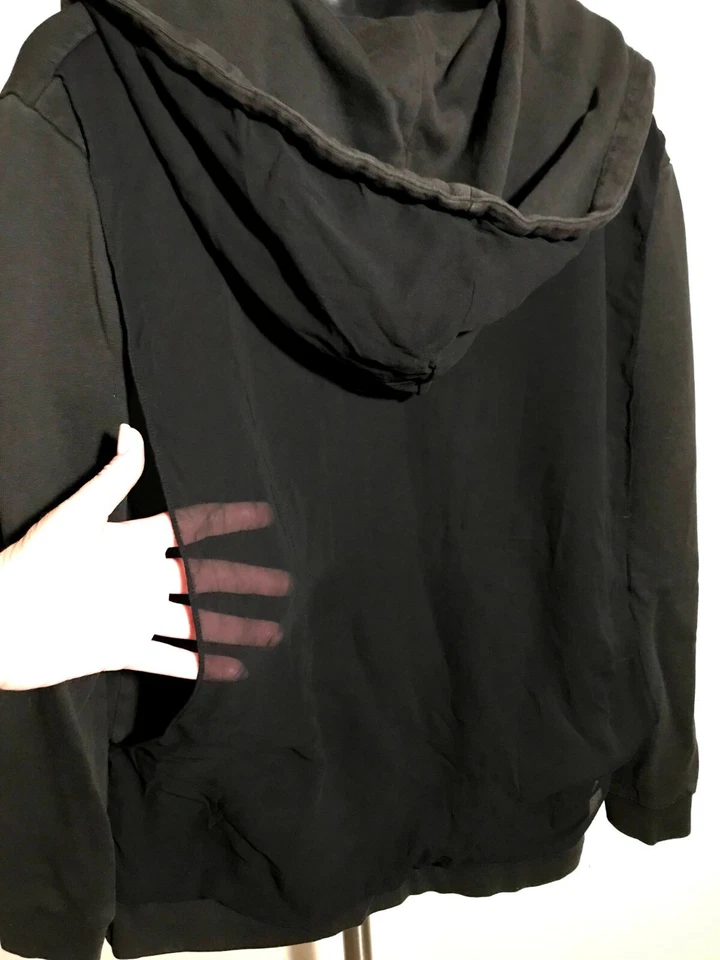 Женская толстовка с капюшоном AllSaints на молнии с длинным рукавом черная хлопковая смесь размер 6 - Изображение 4 из 4