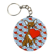 Chihuahua Dog Valentines Day Keychain Handmade Dog Accessories - Chocolate