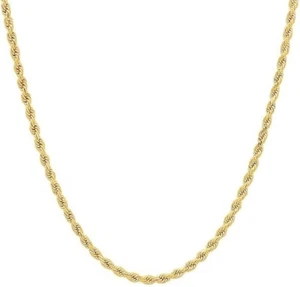 Real Genuine Solid 1/20 14K Yellow Gold Rope Chain Necklace 20 Inch Men Women