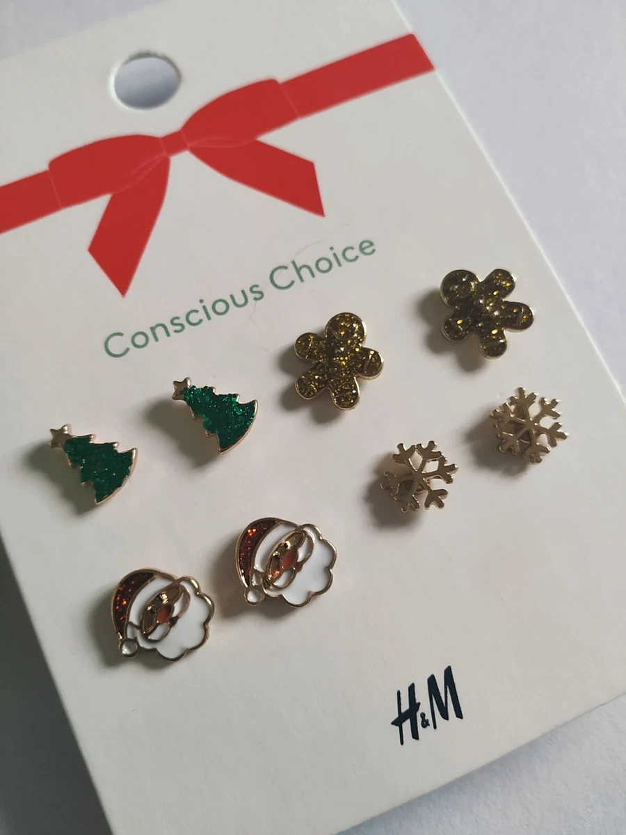 Christmas top earrings h&m