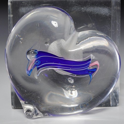 Steuben Crystal Art Glass Heart Throb Paperweight Schmidt Rhea Sommerso Figures - Picture 2 of 5