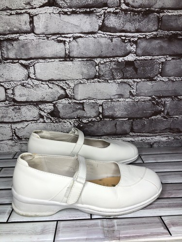 Propet White Leather Mary Janes Hook & Loop Work Shoes W2019 Women Sz 8B US/39EU - 第 4/22 張圖片