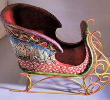 Large Jim Shore SLEIGH FULL OF DREAMS Heartwood Creek Quilted Christmas '05 