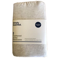 Set Of 2 Simply Essential Standard/Queen Jersey Pillowcases - Oatmeal