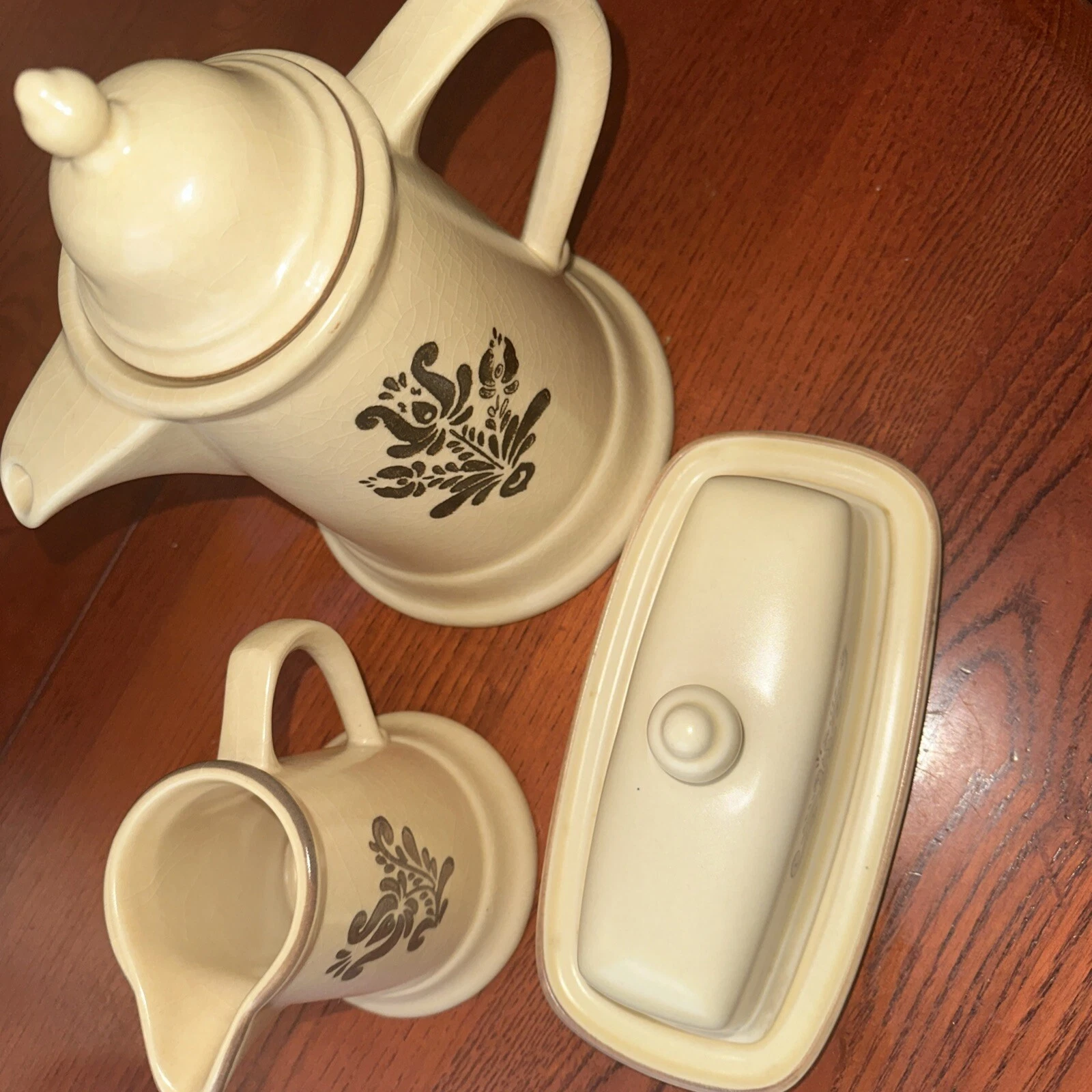 Coffee Pot Holder Creamer Butter dish (NOS) Never Used Vintage
