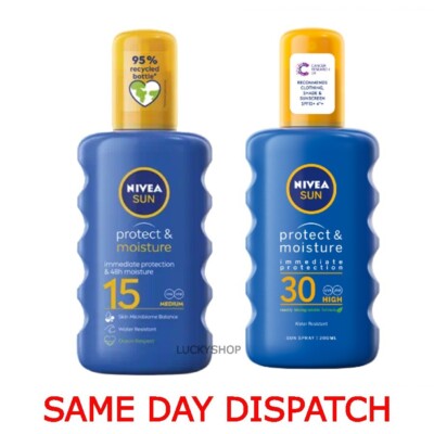 Nivea Sun Protect & Moisture Sonnenspray Feuchtigkeitsspendende Sonnencreme LSF30 & 15