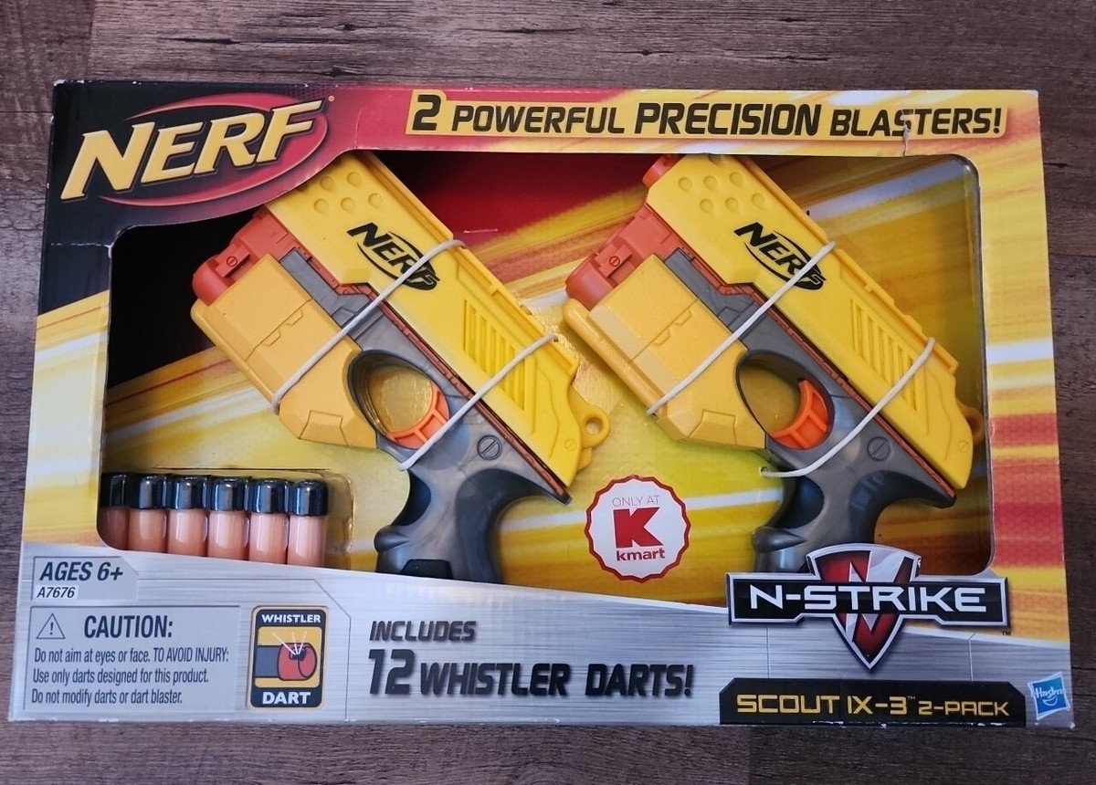 NEW! NIB Nerf Scout IX-3 Blaster 2 Pack - N-Strike - 12 Whistler