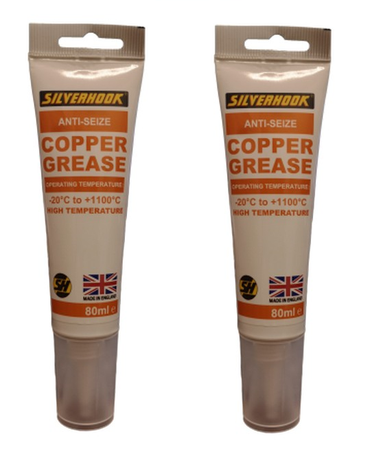 2 x Silverhook Copper Grease Slip 80ml High Temperature Anti Seize & Corrosion