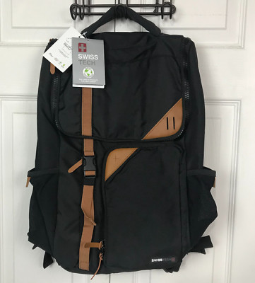 Swiss Tech La Tzoumaz Backpack with Laptop Compartment, Black