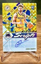 2022 Mosaic Chris Duarte Rookie Scripts Auto Gold Prizm RS-CDU PACERS