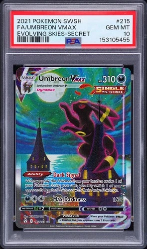 New ListingPokemon Umbreon VMAX Evolving Skies Secret Rare Full Alt Art #215 PSA 10