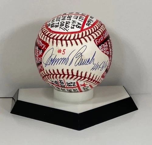 Johnny Bench Signed OML Baseball, VCBC SuperStats, Hand Painted, JSA, Reds, HOF