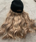 BLACK CAP WITH 15 IN EXTENSIONS QUALITY NWOT HAND WASH EASY STYLE CONVENIENC — photo 2