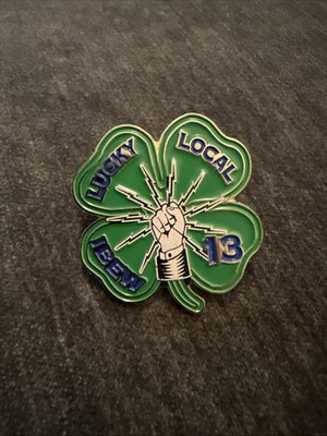 IBEW Lapel Pin Local 13 Burlington, IA.  Lucky 
