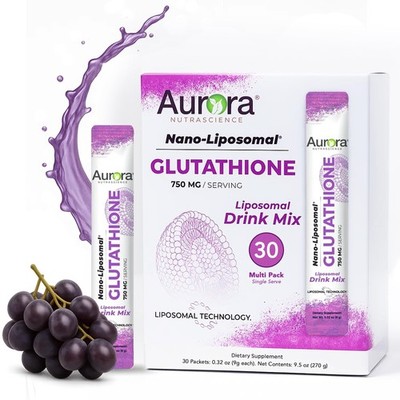 Aurora Nutrascience Nano-Liposomal Glutathione Drink Mix - 750 mg Liposomal G...
