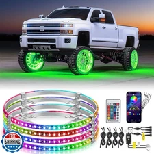 Nilight 4PCS 17.5inch LED Wheel Ring Lights RGB with APP and Remote Control N
