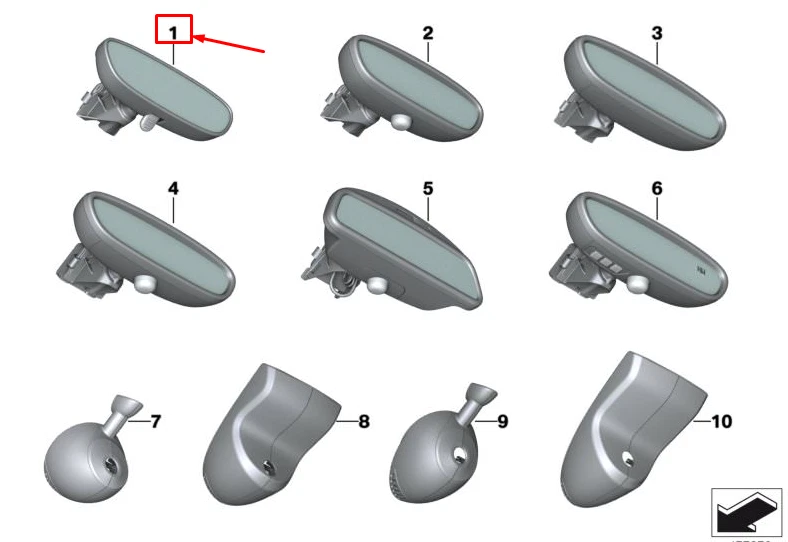 MINI COOPER F55 Interior Rear View Mirror 9285371 51169285371 NEW GENUINE - Image 4 of 4