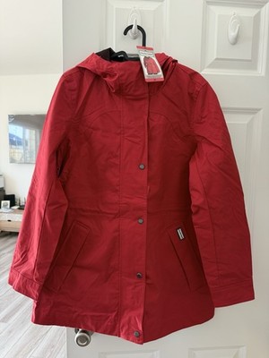 Hunter Women's Wind Water Resistant 100% Cotton Red Raincoat
