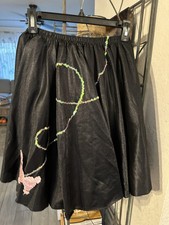 Black SATIN 50s Poodle Skirt  Adult Size Small