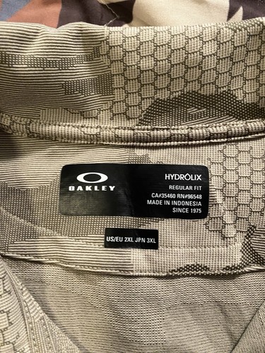 Oakley Hydrolix Polo Shirt Camouflage Camo Golf Regular Fit Men’s Size 2XL - Picture 4 of 9