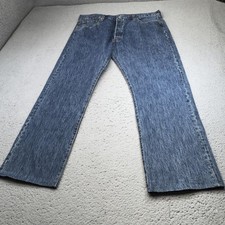 Levis 501 Jeans Mens 40x30 Blue Stonewash Straight Denim Button Fly Tag 40x32