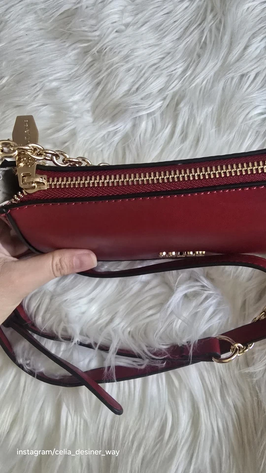 Cavalli Classi Red Crossbody Small Bag And Shoulder Gold Zipper  - Image 2 of 4