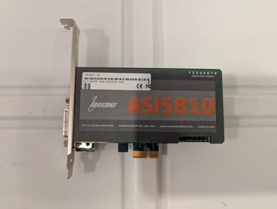 AUDIOSCIENCE ASI5810 PCIe LP Broadcast Sound Card AES Digital & Balanced Analog