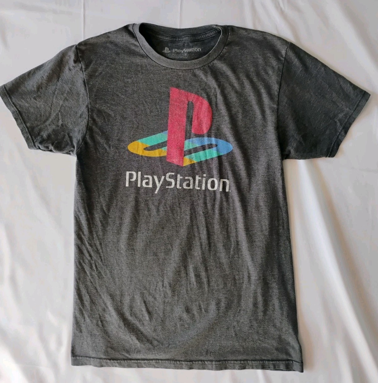 PlayStation PS1 Vintage Style T-Shirt Small Black Acid Wash
