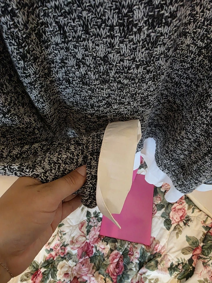 Blusa Top Suéter Negra AB Studio | Talla XL | Cuello Tejido Aspecto en Capas Foto 3 de 4