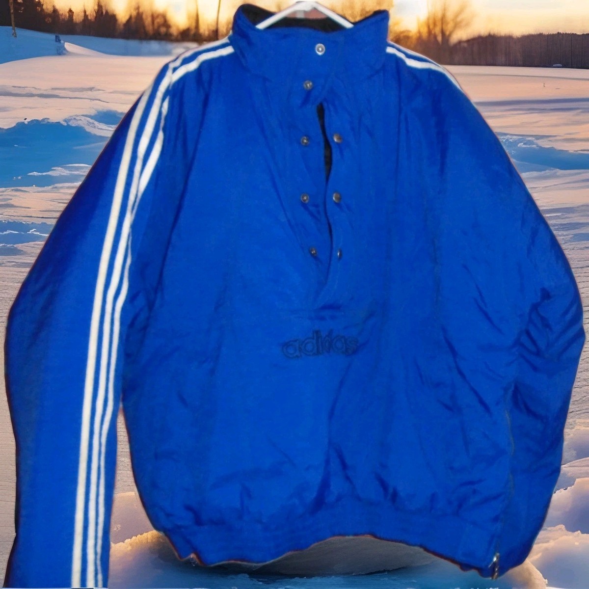 ADIDAS VINTAGE 1990S MENS HEAVYWEIGHT PULLOVER NYLON JACKET SIZE