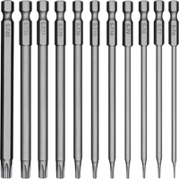 "11 StüCk Torx Lang Schraubendreher Bit Set 1/4\" Magnetisch Sternenkopf"