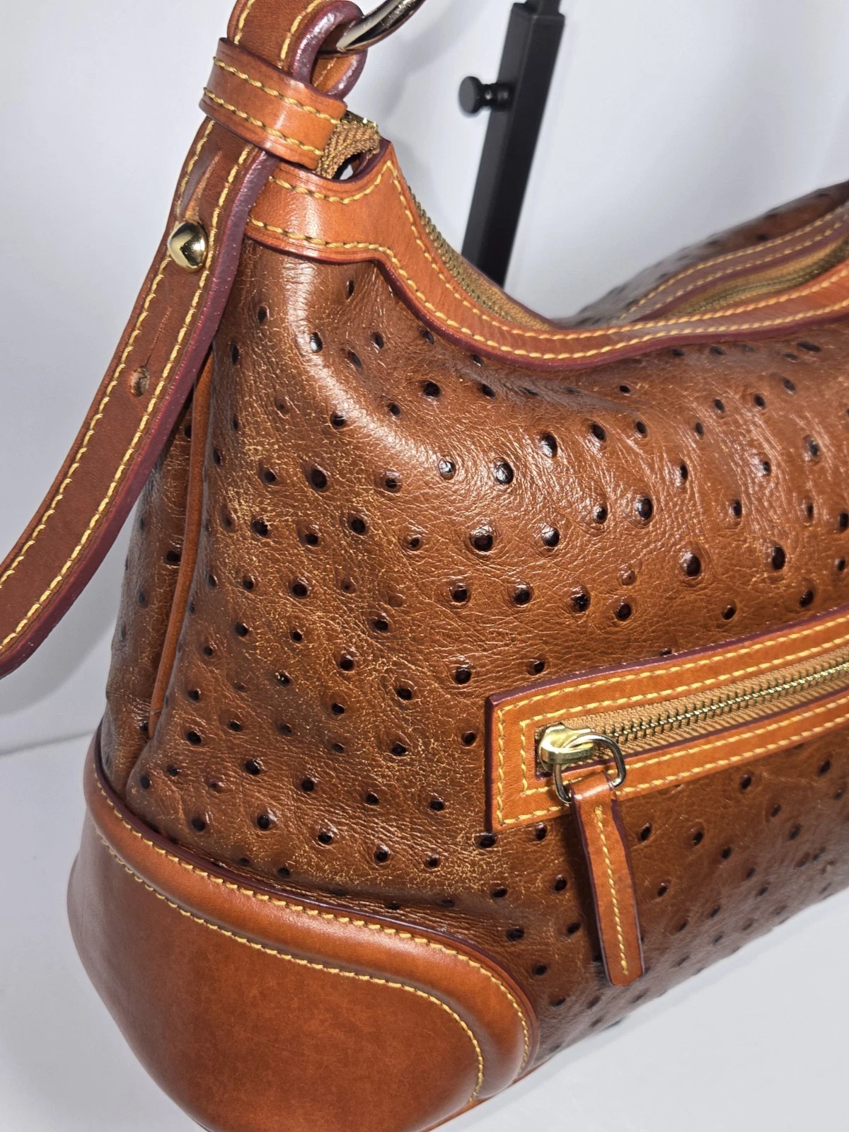 DOONEY & BOURKE Borsa a mano in struzzo Dooney e Bourke con sacchetto antipolvere originale