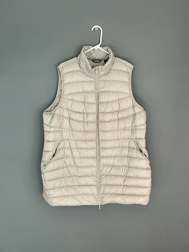 Lands’ End Damen 2X Meliert Grau Longline Tunika Länge Daunen Puffer Weste