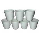Vtg Corning Ware USA Winter Frost White Handle Coffee Mugs Teacups Set of 7