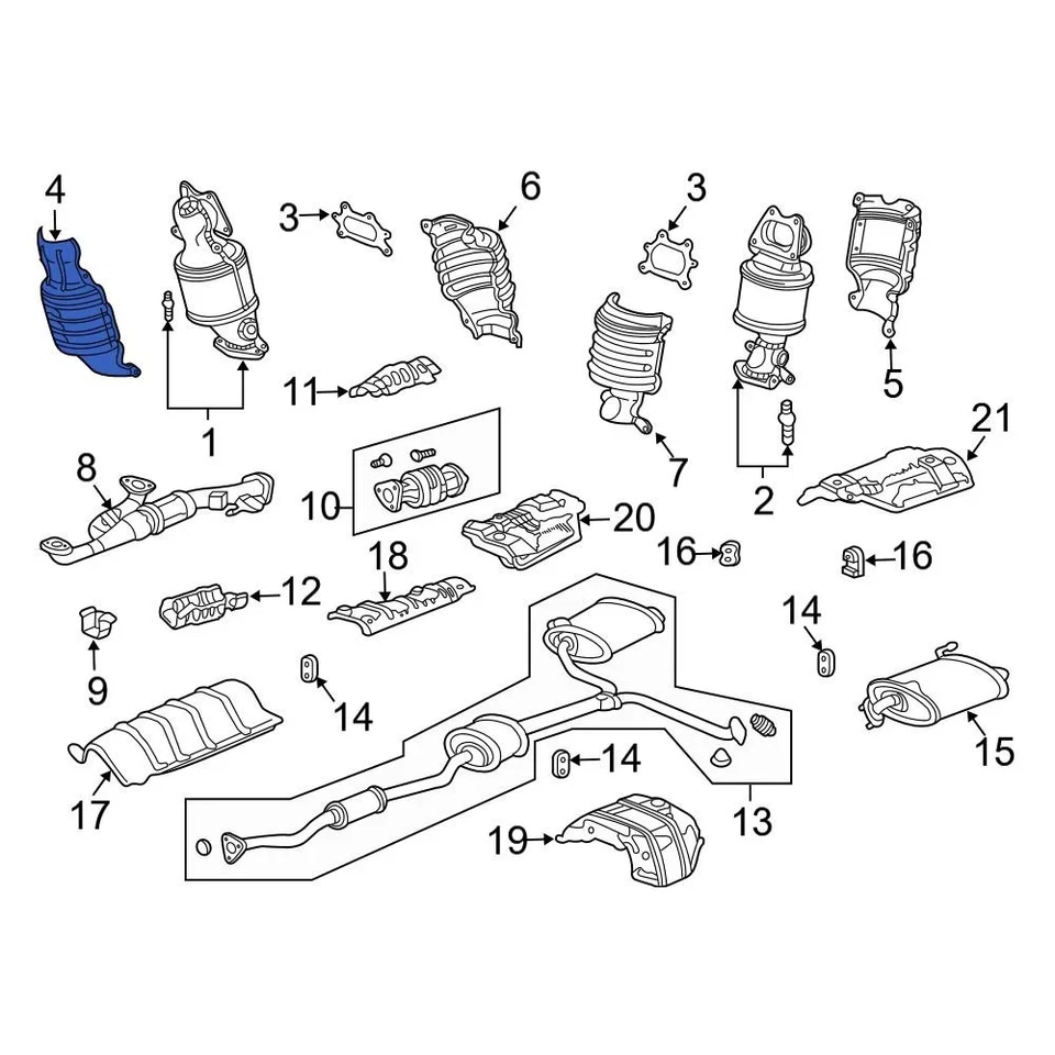 For Acura TL 04-08 Acura 18121RCAA00 Front Outer Exhaust Manifold Heat Shield - Image 3 of 4