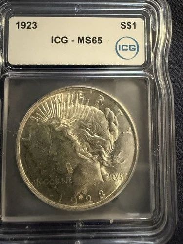 1923 Peace Silver Dollar MS65 ICG