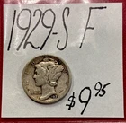 1929-S Mercury Silver Dime (F) Fine Condition! ENN Coins