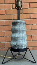 Vintage 1950s Gray Faip Iron Plaster Tripod Lamp Mid Century Mcm Modern Lighting