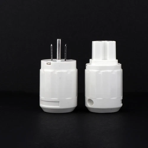 Paar Gold/Rhodiniert US AC Audio Netzstecker IEC C15 HiFi Stromkabel Stecker - Bild 18 von 31