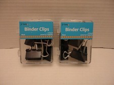 2 x 6 12 Total Metal Binder Clips 32mm 5/8'' Capacity Office Desk Supplies Blk