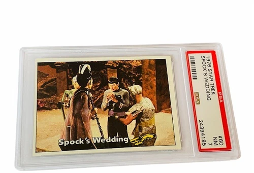 Star Trek Trading Card Captains Log 1976 Topps PSA 7 Spocks Wedding #60 Vulcan