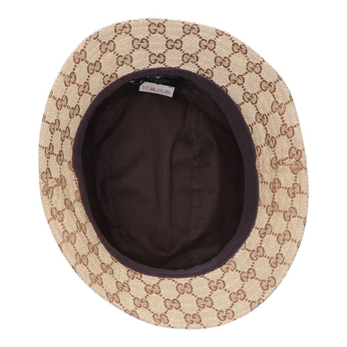 Used GUCCI GG Canvas Sherry Line Bucket Hat M 200036 Beige Used GUCCI GG Canvas Sherry Line Bucket Hat M 200036 Beige