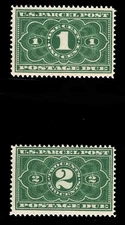 MOMEN: US STAMPS #JQ1-JQ2 PARCEL POST POSTAGE DUE MINT OG NH LOT #84204*