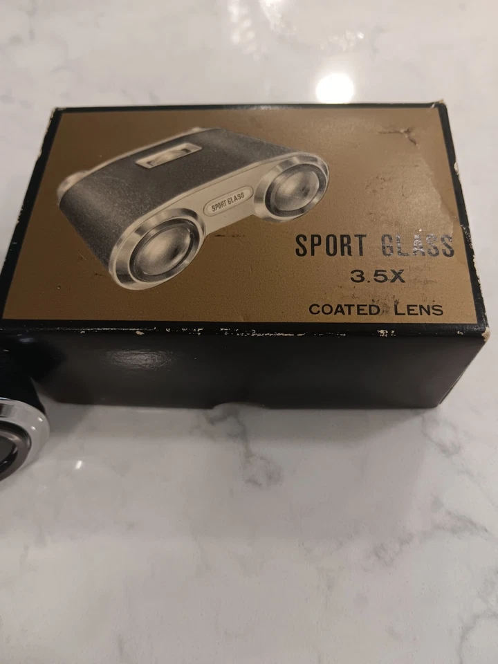 Retro Sport Glass Binoculars 3.5X Coated Lens  Vintage  - Image 2 of 4
