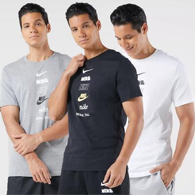 Nike Herren T-Shirt Grafikdruck Stack Logo Rundhals Baumwolle Tee Top