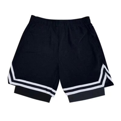 Zonbailon Men's Basketball Shorts Double Layer Sports Pants